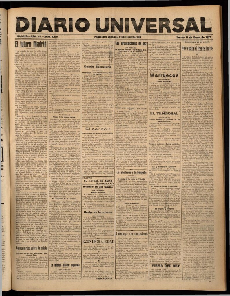 Miniatura de Diario Universal del 11 de enero de 1917