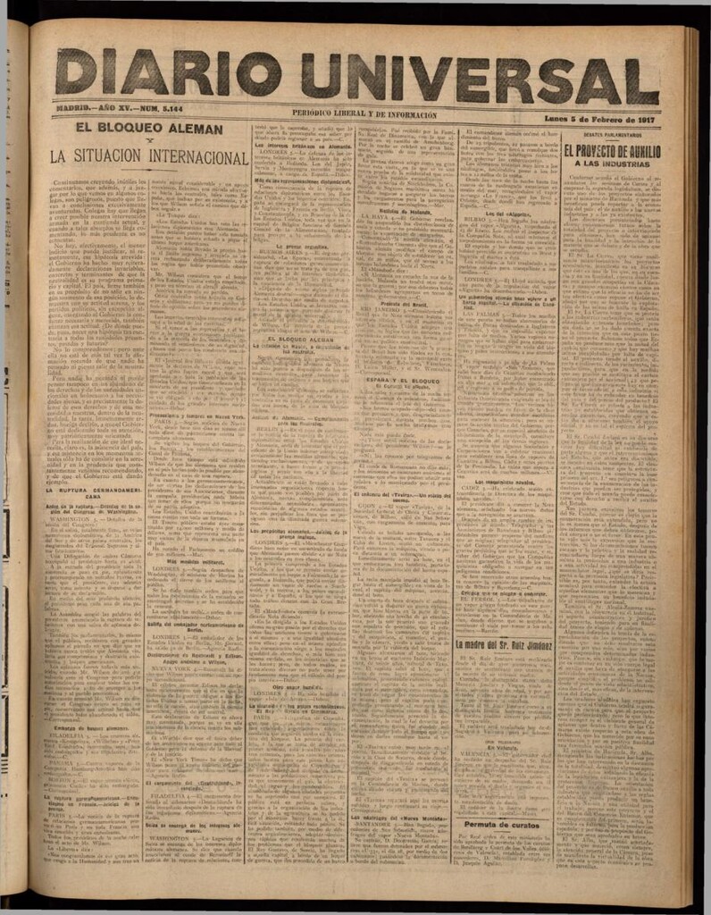 Miniatura de Diario Universal del 5 de febrero de 1917