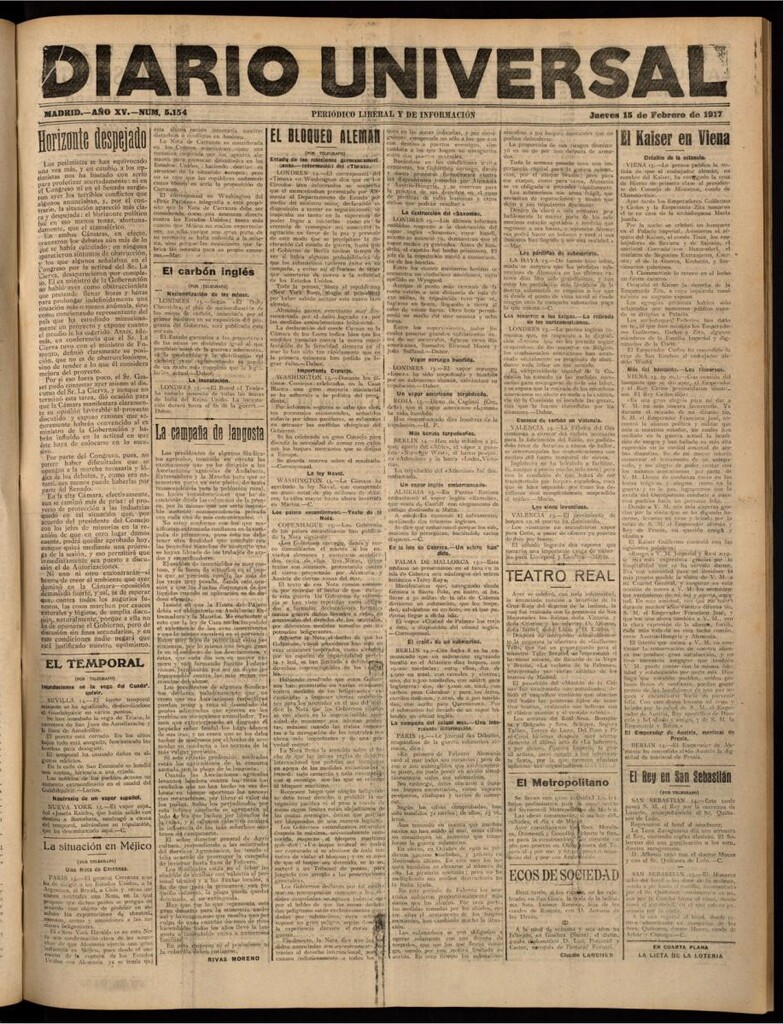 Miniatura de Diario Universal del 15 de febrero de 1917