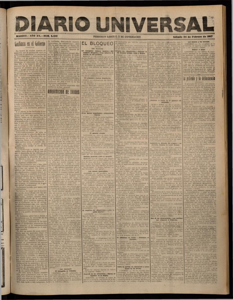 Miniatura de Diario Universal del 24 de febrero de 1917