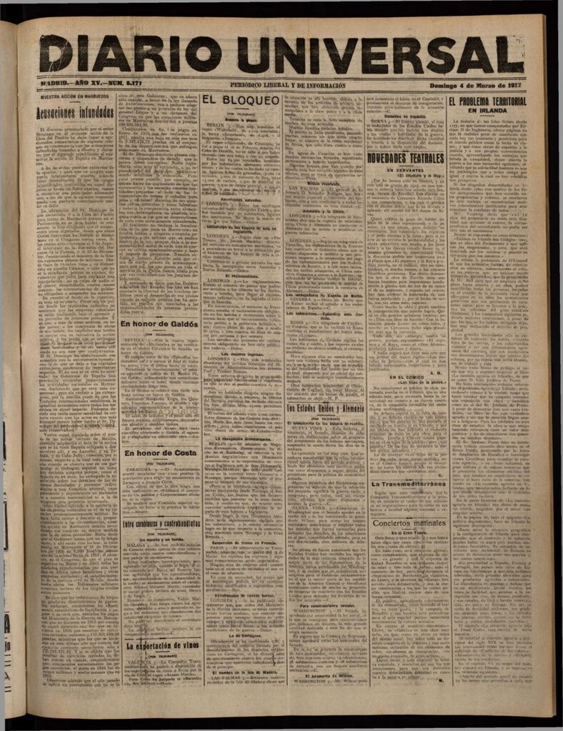 Miniatura de Diario Universal del 4 de marzo de 1917