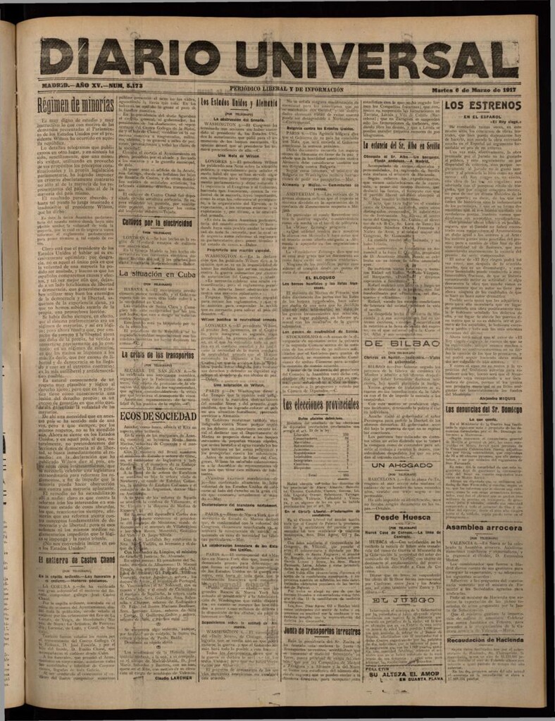 Miniatura de Diario Universal del 6 de marzo de 1917