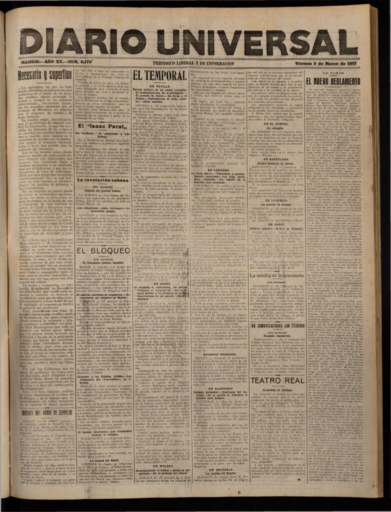 Miniatura de Diario Universal del 9 de marzo de 1917