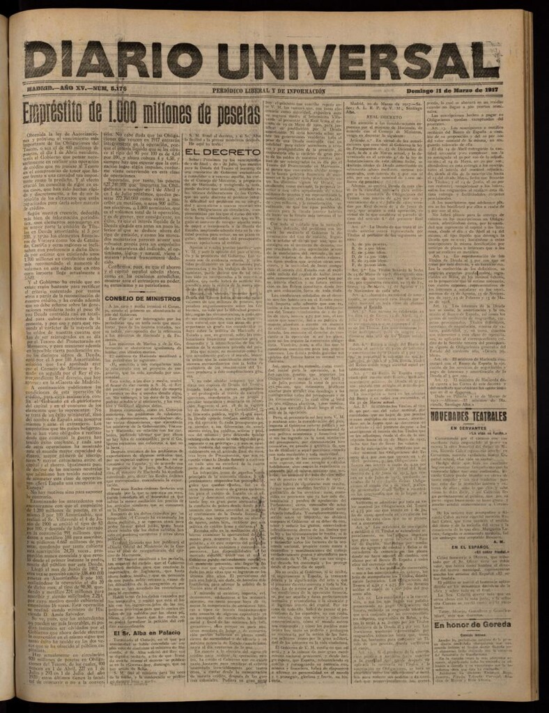 Miniatura de Diario Universal del 11 de marzo de 1917