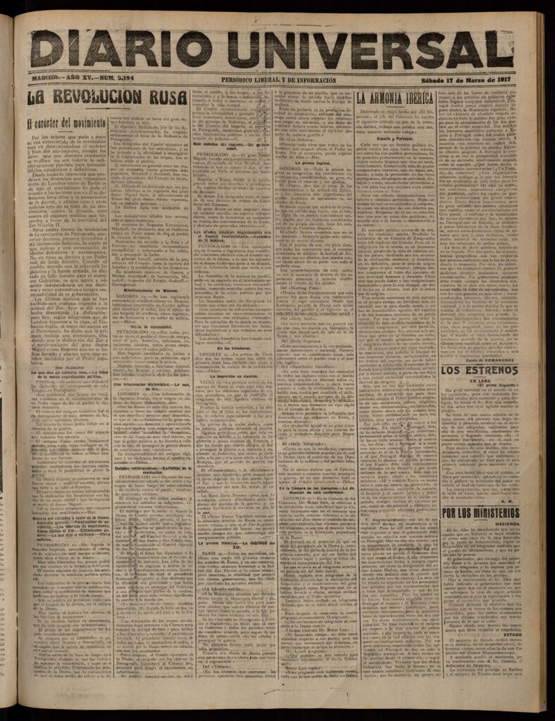 Miniatura de Diario Universal del 17 de marzo de 1917