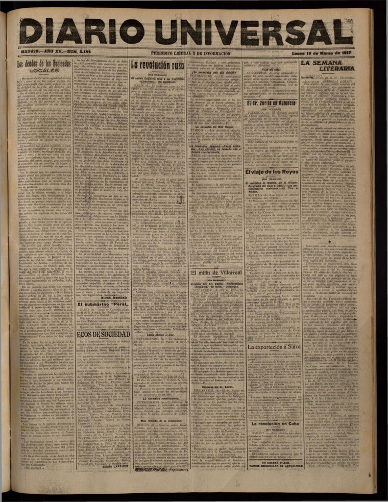 Miniatura de Diario Universal del 19 de marzo de 1917