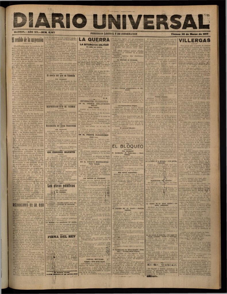 Miniatura de Diario Universal del 30 de marzo de 1917
