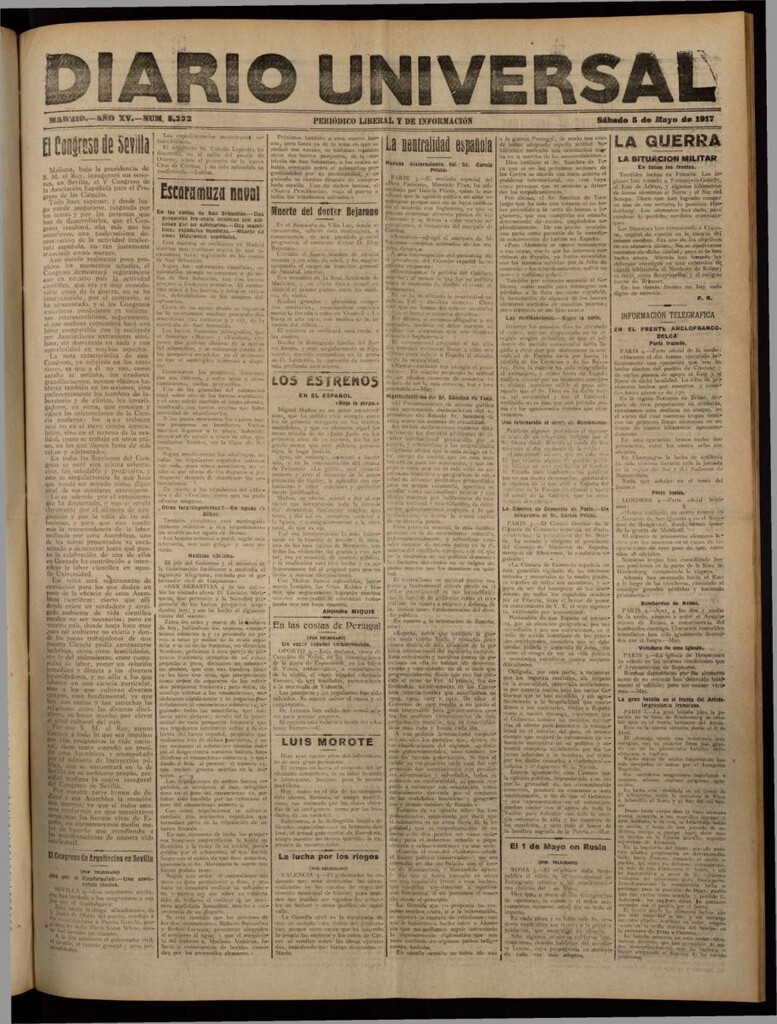 Miniatura de Diario Universal del 5 de mayo de 1917