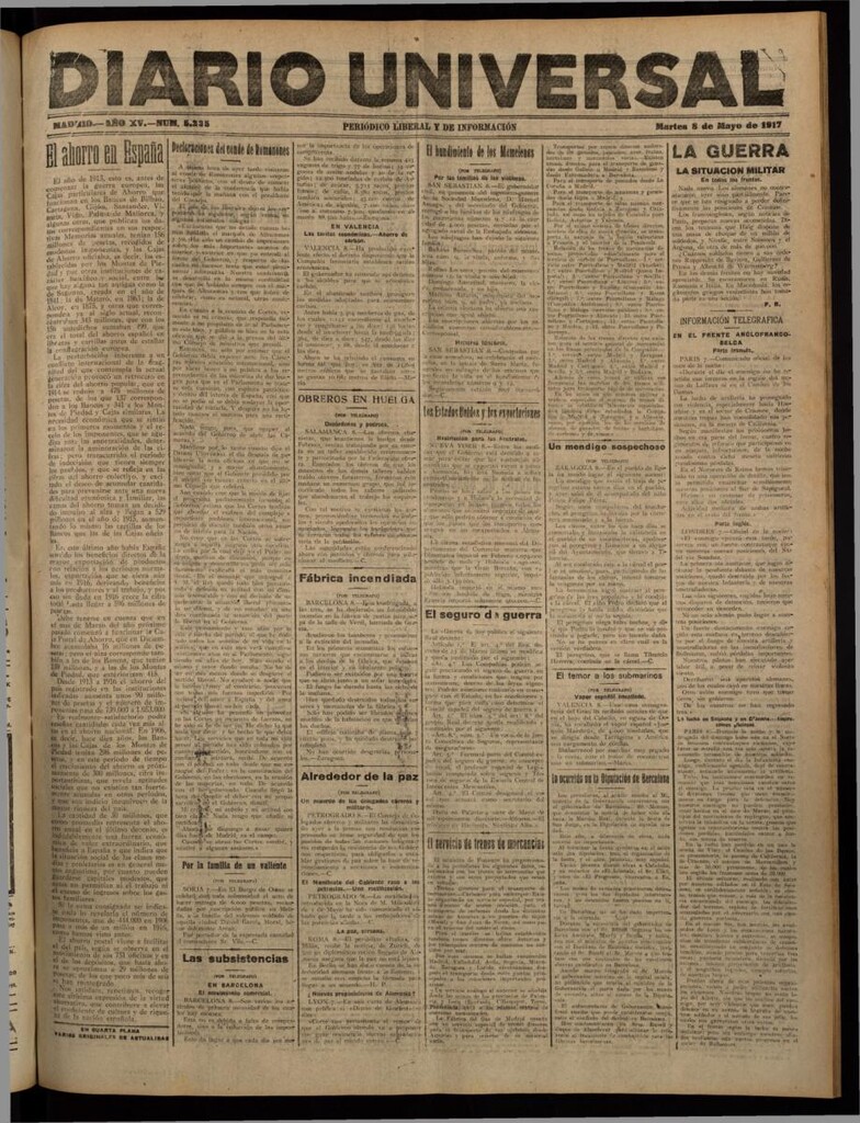 Miniatura de Diario Universal del 8 de mayo de 1917