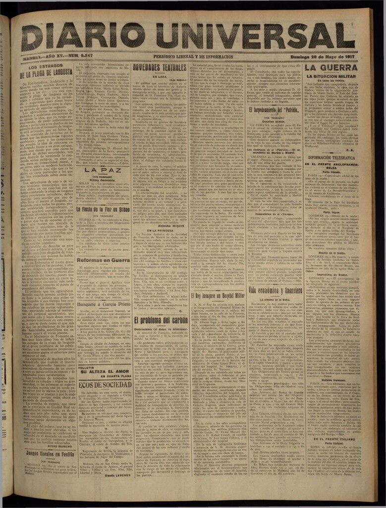 Miniatura de Diario Universal del 20 de mayo de 1917