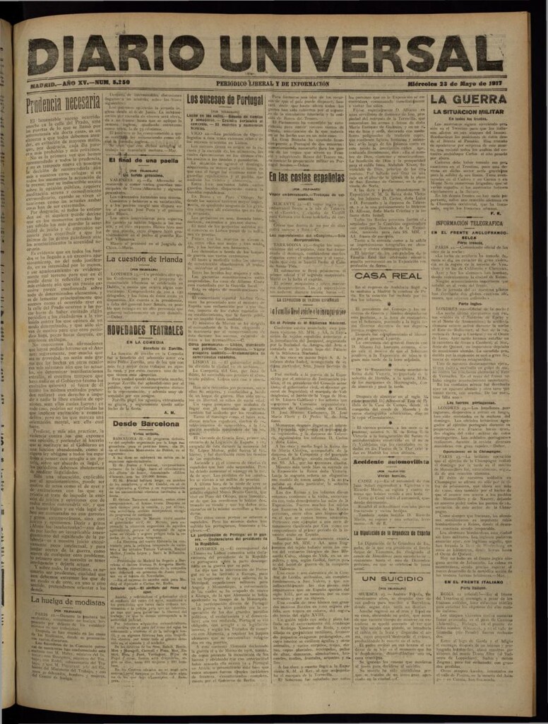 Miniatura de Diario Universal del 23 de mayo de 1917