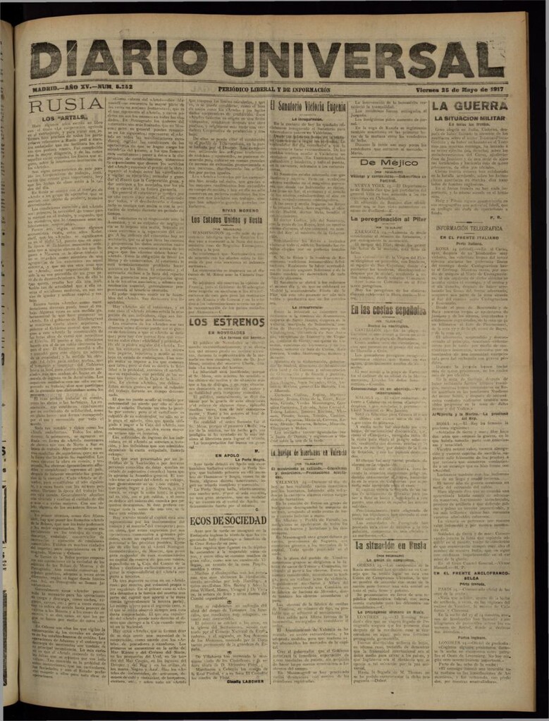 Miniatura de Diario Universal del 25 de mayo de 1917