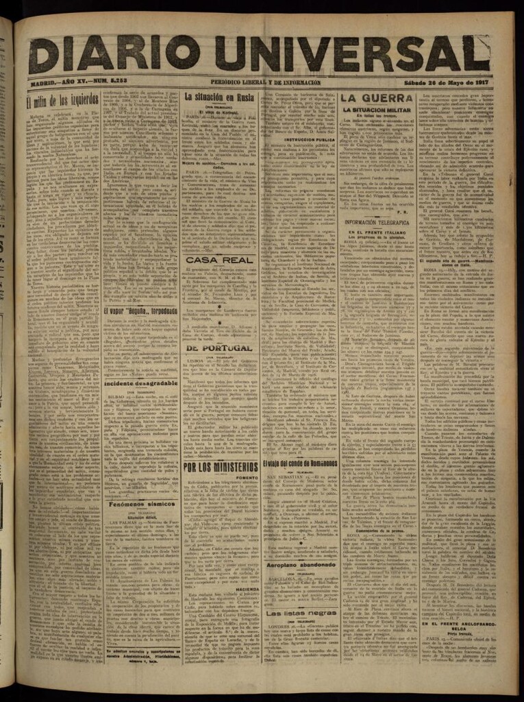 Miniatura de Diario Universal del 26 de mayo de 1917