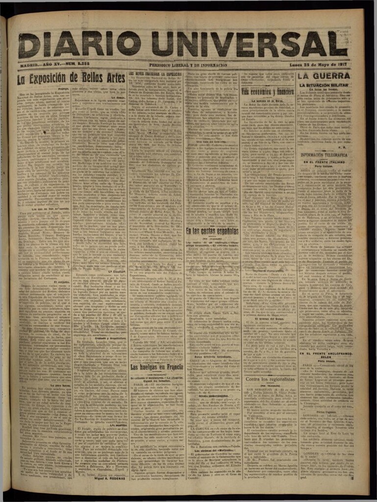 Miniatura de Diario Universal del 28 de mayo de 1917
