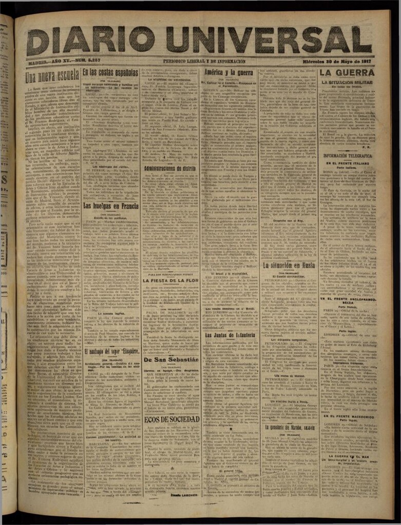 Miniatura de Diario Universal del 30 de mayo de 1917