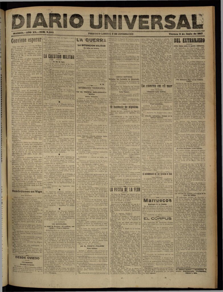 Miniatura de Diario Universal del 8 de junio de 1917