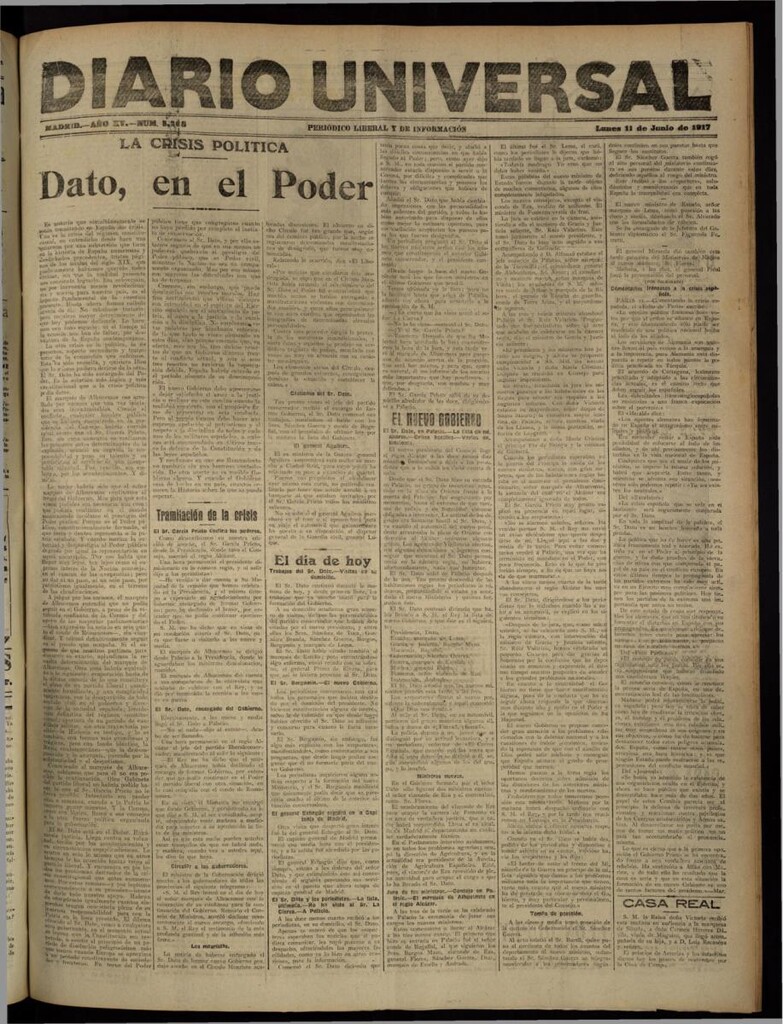Miniatura de Diario Universal del 11 de junio de 1917