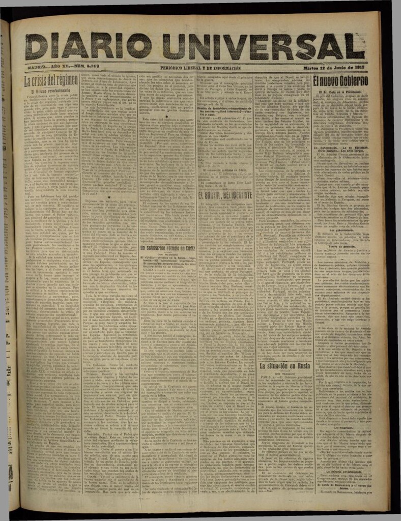 Miniatura de Diario Universal del 12 de junio de 1917