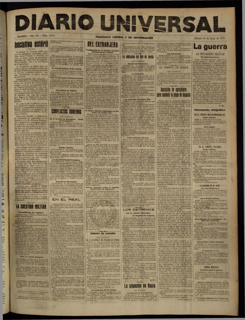 Miniatura de Diario Universal del 16 de junio de 1917