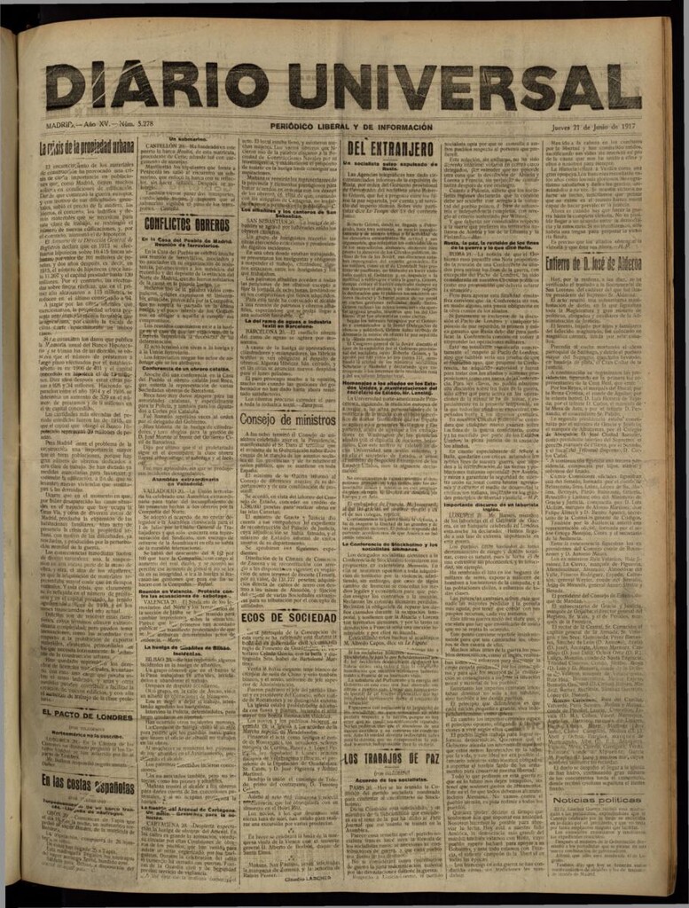 Miniatura de Diario Universal del 21 de junio de 1917