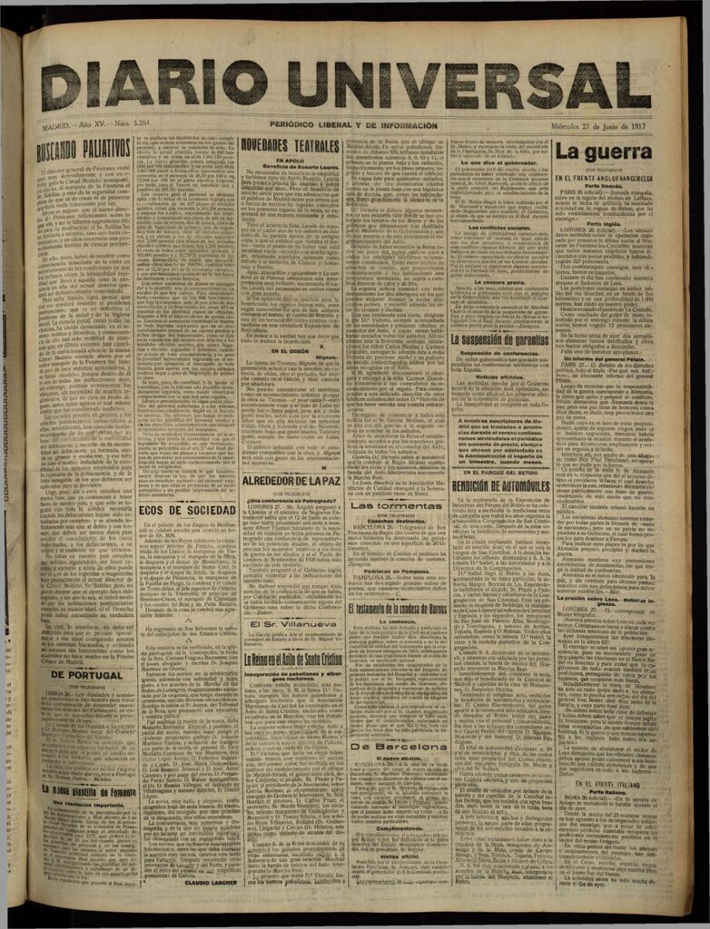 Miniatura de Diario Universal del 27 de junio de 1917
