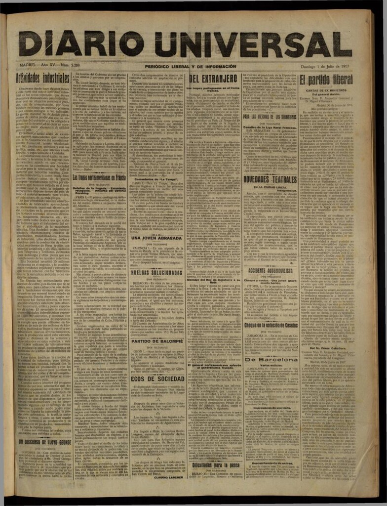 Miniatura de Diario Universal del 1 de julio de 1917