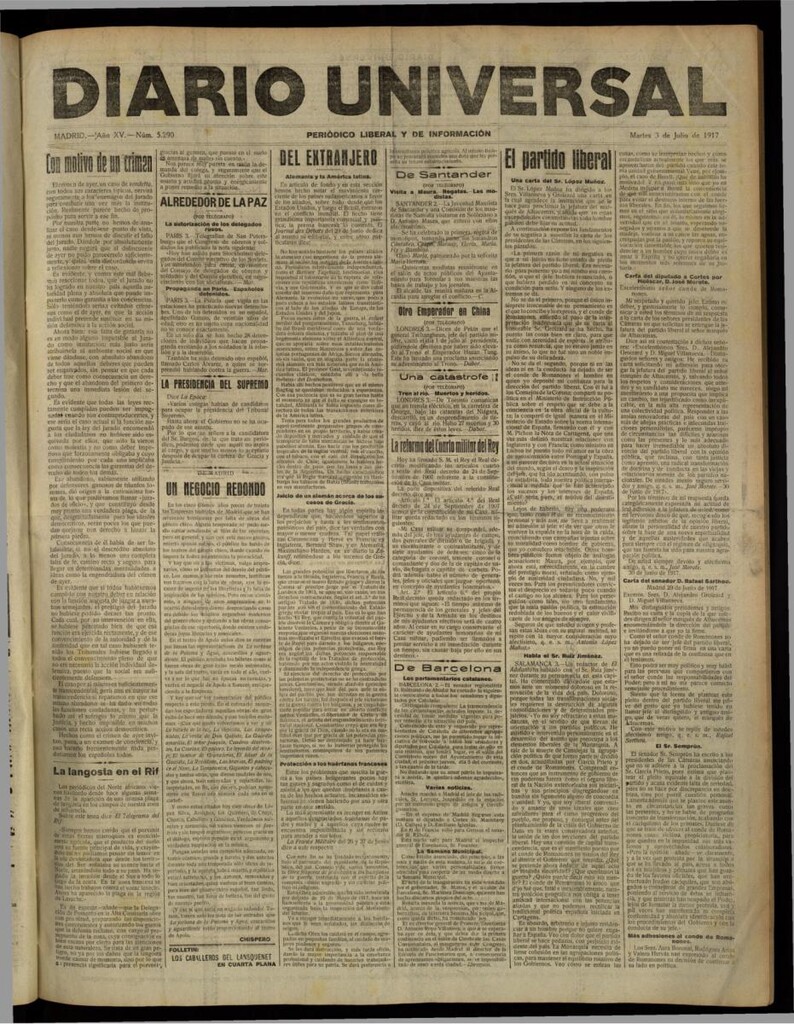 Miniatura de Diario Universal del 3 de julio de 1917