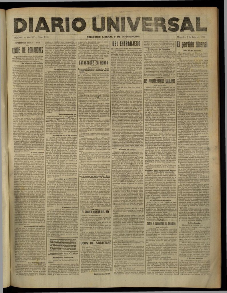Miniatura de Diario Universal del 4 de julio de 1917
