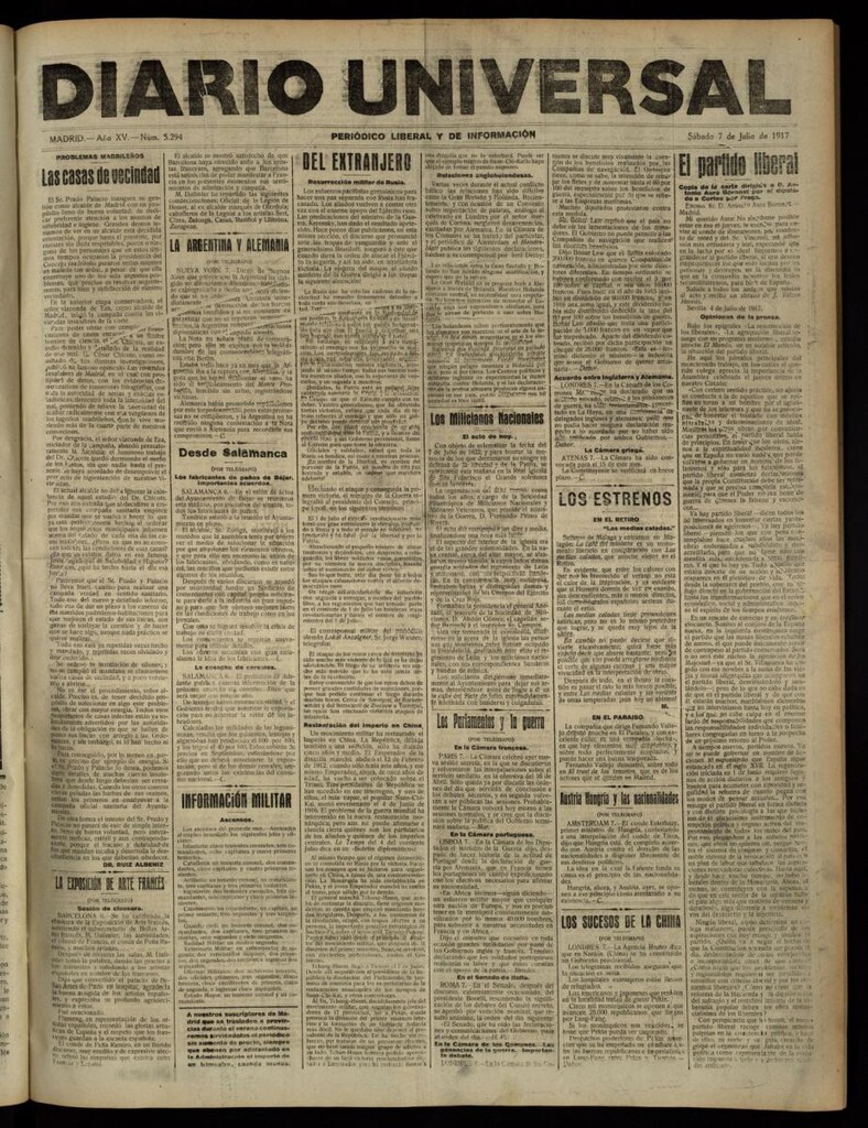 Miniatura de Diario Universal del 7 de julio de 1917
