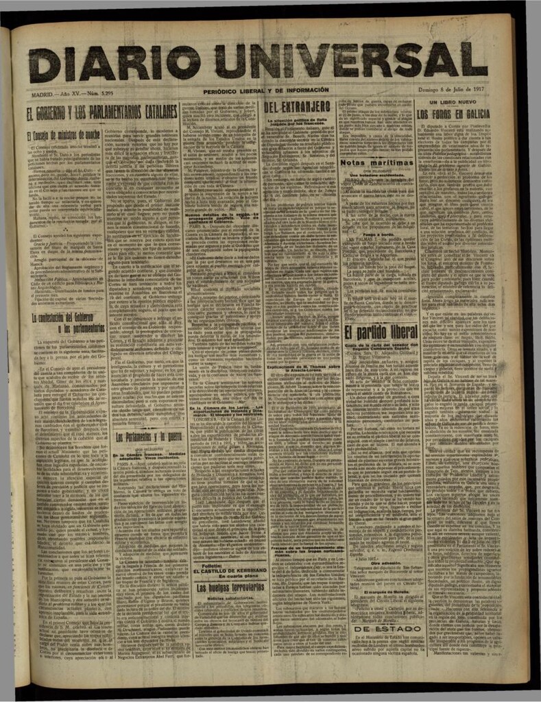Miniatura de Diario Universal del 8 de julio de 1917