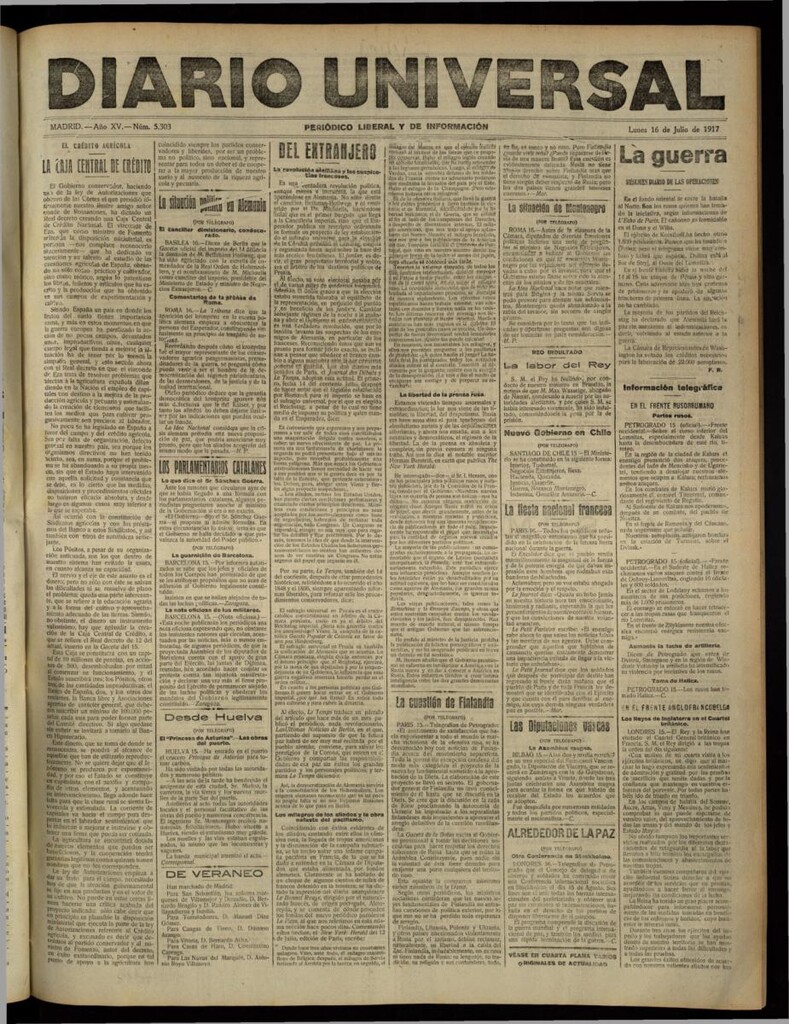 Miniatura de Diario Universal del 16 de julio de 1917