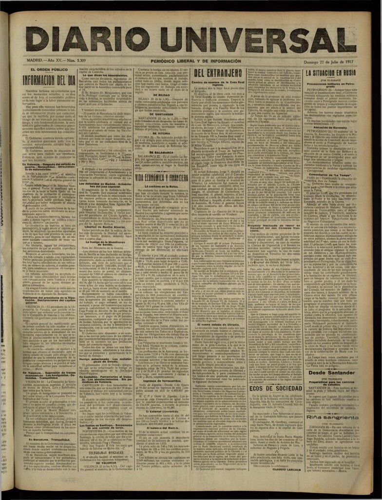 Miniatura de Diario Universal del 22 de julio de 1917