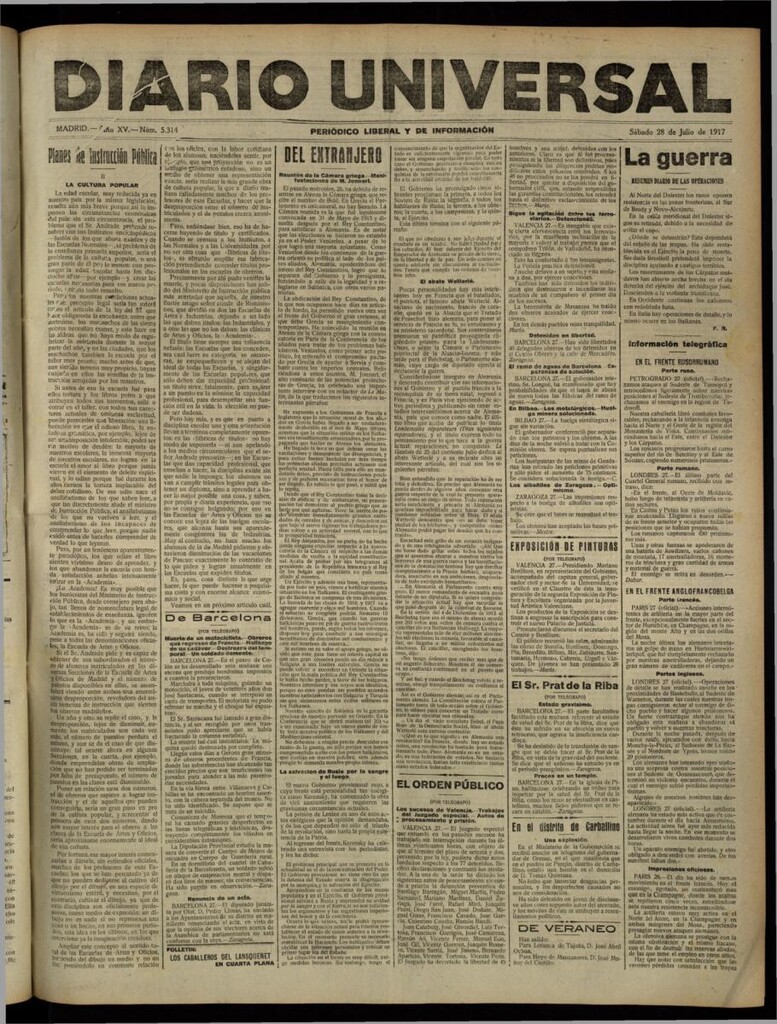 Miniatura de Diario Universal del 28 de julio de 1917