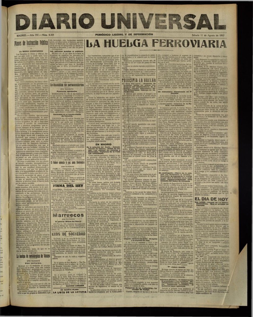 Miniatura de Diario Universal del 11 de agosto de 1917