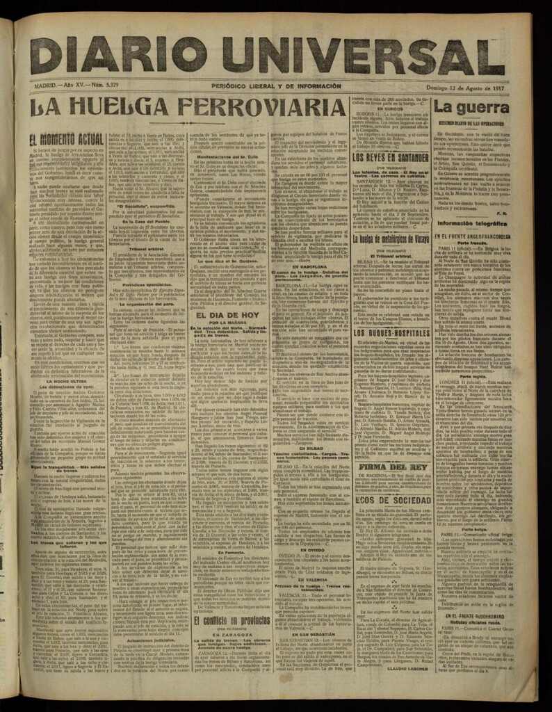 Miniatura de Diario Universal del 12 de agosto de 1917