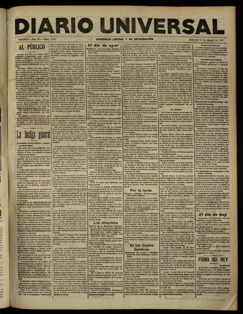 Miniatura de Diario Universal del 15 de agosto de 1917