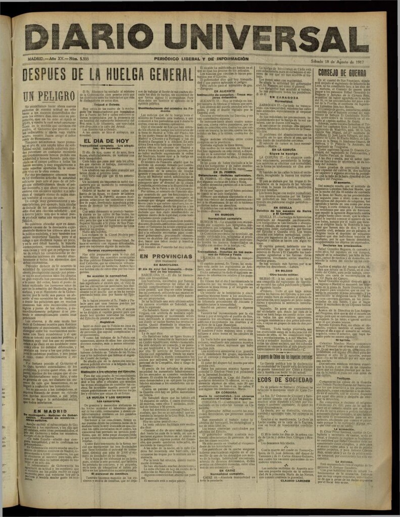 Miniatura de Diario Universal del 18 de agosto de 1917