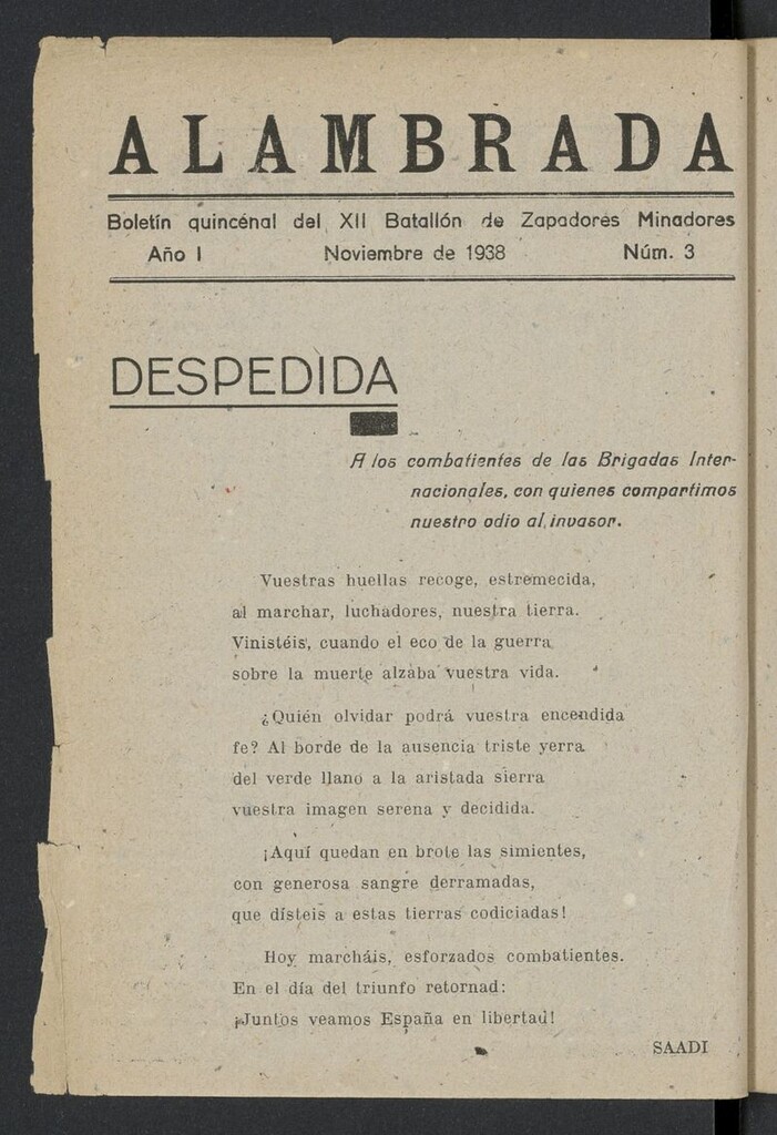 Miniatura de Alambrada (1938) de noviembre de 1938