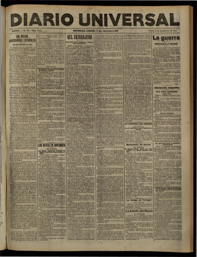Miniatura de Diario Universal del 8 de septiembre de 1917