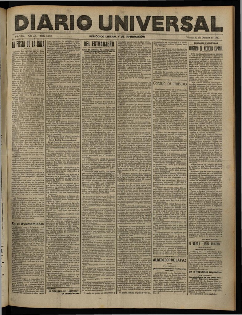 Miniatura de Diario Universal del 12 de octubre de 1917