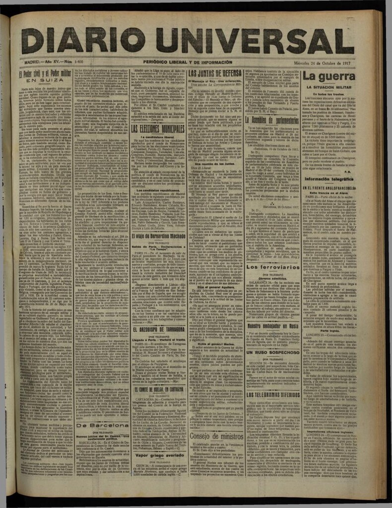 Miniatura de Diario Universal del 24 de octubre de 1917