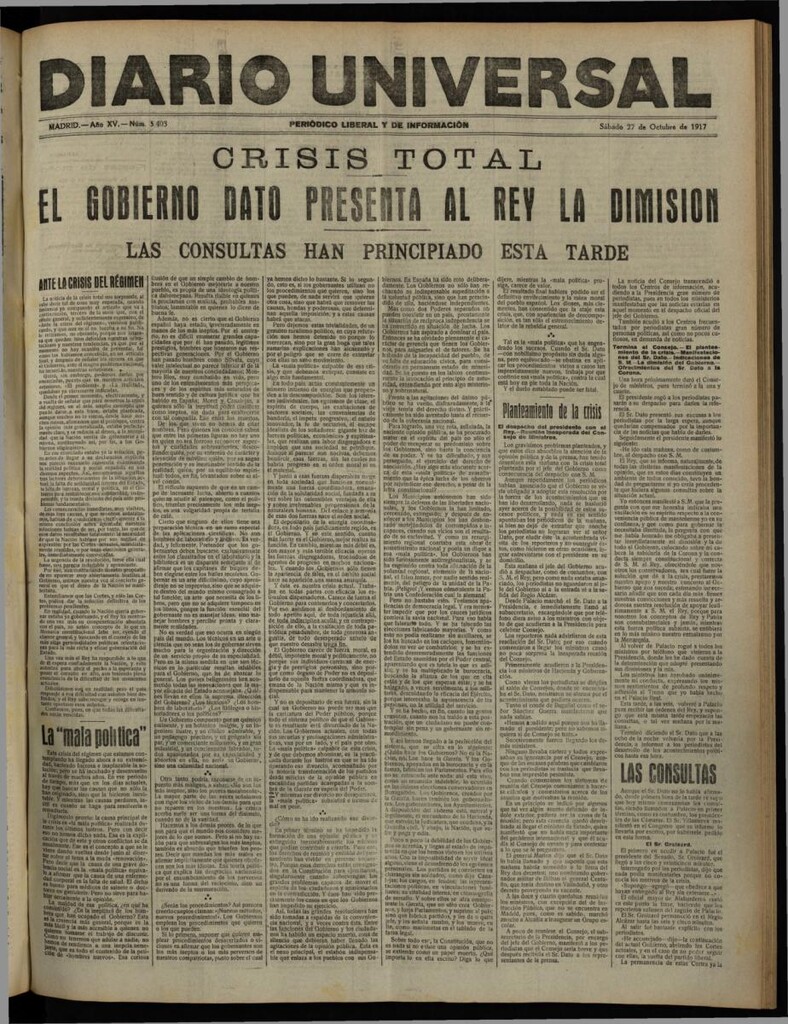 Miniatura de Diario Universal del 27 de octubre de 1917