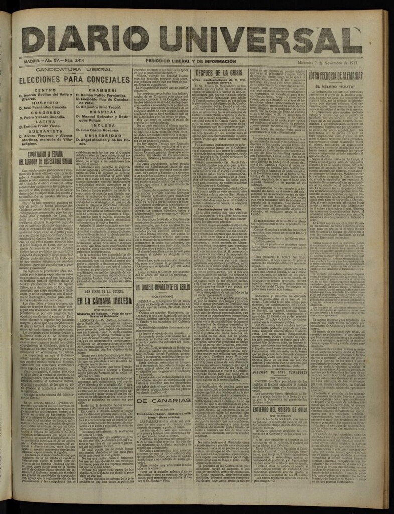 Miniatura de Diario Universal del 7 de noviembre de 1917