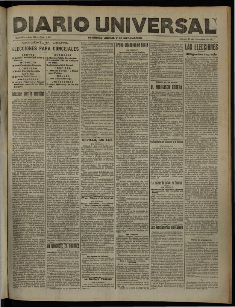 Miniatura de Diario Universal del 10 de noviembre de 1917
