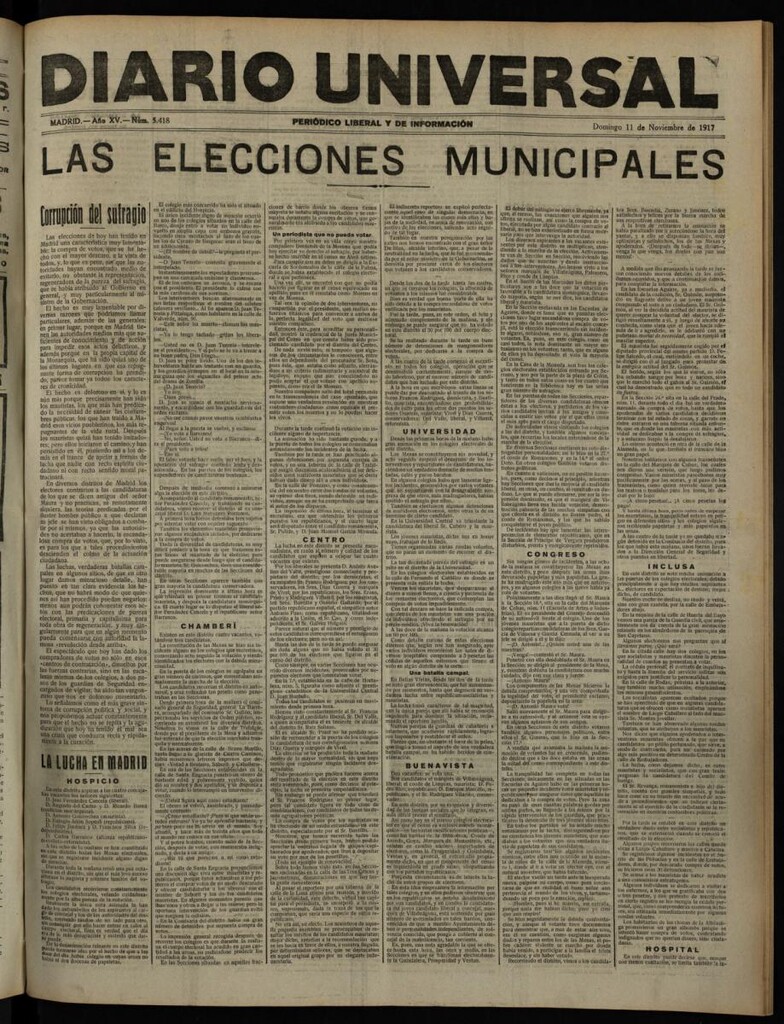 Miniatura de Diario Universal del 11 de noviembre de 1917