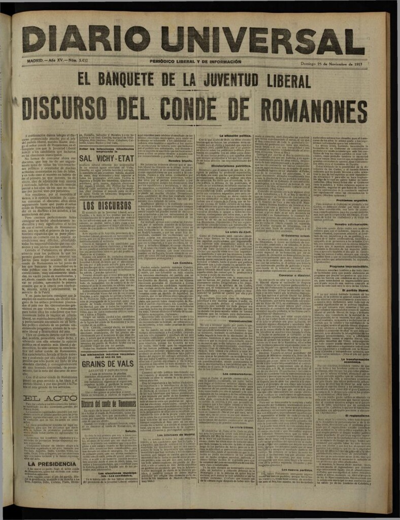 Miniatura de Diario Universal del 25 de noviembre de 1917