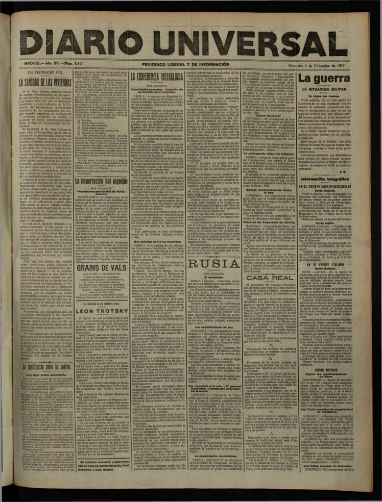 Miniatura de Diario Universal del 5 de diciembre de 1917