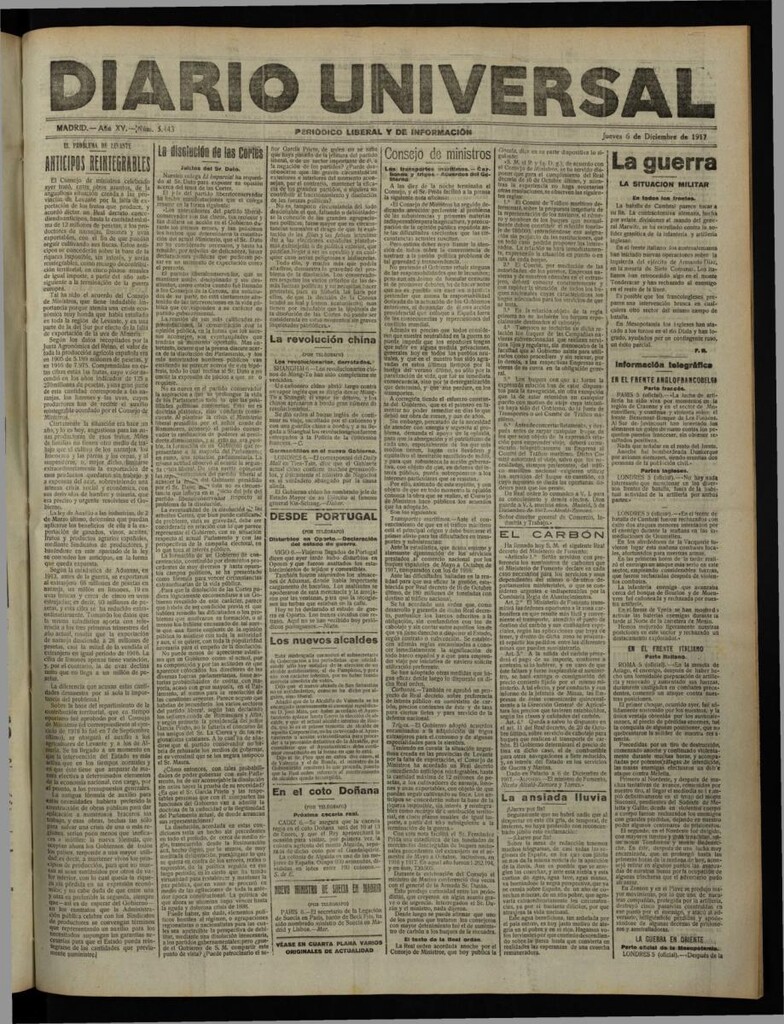 Miniatura de Diario Universal del 6 de diciembre de 1917