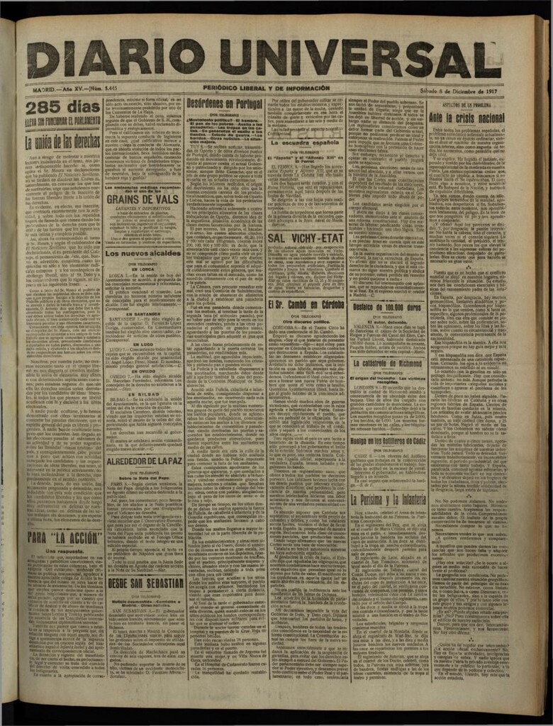 Miniatura de Diario Universal del 8 de diciembre de 1917