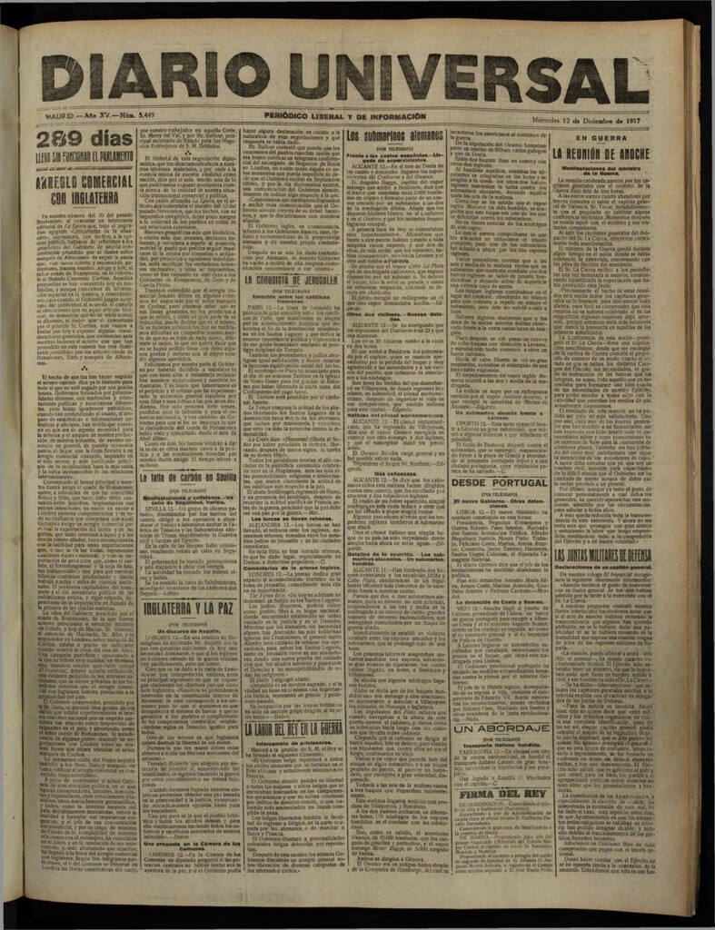 Miniatura de Diario Universal del 12 de diciembre de 1917